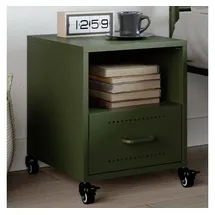 vidaXL Nachtschrank Olivgrün 36 x 39 x 43,5 cm Stahl