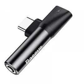 Baseus 2in1 USB Typ-C Adapter von USB-C auf USB-C-Anschluss + 3.5 mm Klinke - USB-C Buchse, schwarz