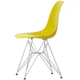 Vitra - Eames Plastic Side Chair DSR RE, verchromt / senf (Filzgleiter basic dark)