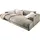 KAWOLA Big Sofa XL MADELINE mit Holztablett natur für Armlehne Cord steingrau