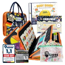 lions collection Lion’s Collection Montessori Busy Board Deutsch ab 3 Jahre – Busy Book & Activity Board für Kinder – Motorikbuch & Lernbuch – Reisespielzeug für Auto, Zug & Flugzeug