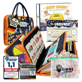 lions collection Lion’s Collection Montessori Busy Board Deutsch ab 3 Jahre – Busy Book & Activity Board für Kinder – Motorikbuch & Lernbuch – Reisespielzeug für Auto, Zug & Flugzeug