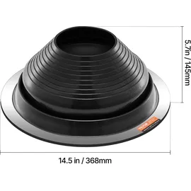 Vevor Rohrmanschette 150 bis 280 mm EPDM Dachdurchführung -55 bis 100°C 2er-Set Schwarz/Silber