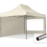 TOOLPORT Faltpavillon 3 x 4,5 m inkl. 2 Seitenteile creme