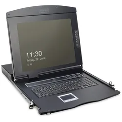 Digitus 17" LCD KVM Konsole, 1-Port VGA, deutsche Tastatur