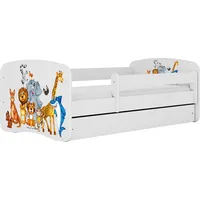 WFL GROUP Jugendbett Emily 70 x 140 cm Kiefer massiv weiß/braun