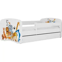WFL GROUP Jugendbett Emily 70 x 140 cm Kiefer massiv weiß/braun