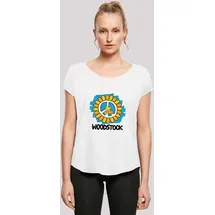 F4NT4STIC T-Shirt "Woodstock Artwork Flower Peace", Damen, Gr. 5XL, weiß, Obermaterial: 100% Baumwolle, regular fit, Rundhals, ohne Bündchen, Shirts T-Shirt, Print