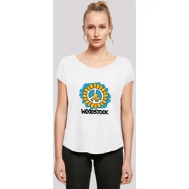 F4NT4STIC T-Shirt "Woodstock Artwork Flower Peace", Damen, Gr. 5XL, weiß, Obermaterial: 100% Baumwolle, regular fit, Rundhals, ohne Bündchen, Shirts T-Shirt, Print