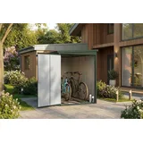 weka Gerätehaus WEKA Gary Metall Fahrradgarage grün 2,42 m2, BxT: 129x206 cm, in Grün mit 0,7mm Wandstärke grün