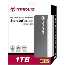 Transcend StoreJet 25C3N 1 TB USB 3.1 grau-metallic