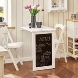 SoBuy Wandklapptisch mit Drop-Leaf Klappbarer Esstisch mit Memo-Board Platzsparender Klapptisch für Küche und kleine Räume Weiß 50cmx75cmx76cm ... - Weiß