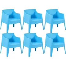 deluke HENRI Gartenstuhl 73 x 57 x 78 cm blau 6 St.