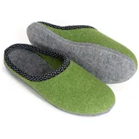 Pantoffelmann Walk-Filzpantoffel Herren Damen Filz Hausschuhe warme Filzlatschen Pantoffel (1 Paar) Filzpantoffeln, Gästepantoffel besonders leicht grün 37-38 EU