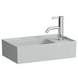 Laufen Kartell Handwaschbecken H8153347591111 46x28cm, Armatur rechts, ohne Überlauf, 1 Hahnloch, grau matt