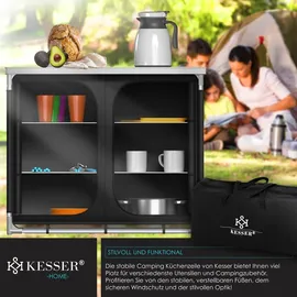 Kesser Campingschrank Campingküche Schwarz/Weiß