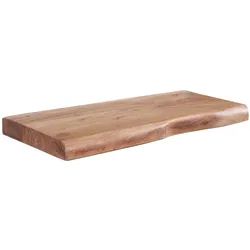 KADIMA DESIGN Rustikales Landhausstil Baumkanten-Wandregal, Handgefertigt aus Massivholz, 40cm