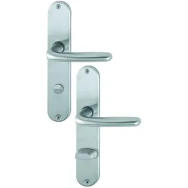 HOPPE Langschildgarnitur Cardiff E1850Z/302 Edelstahl Silber