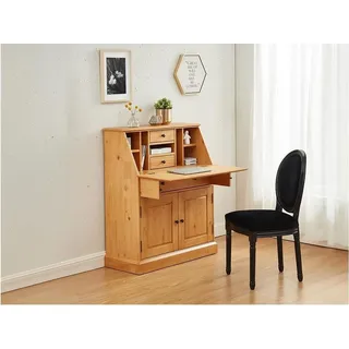 vente-unique Sekretär - MDF & Kiefernholz - Eichefarben - CLEORE