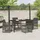 vidaXL Garten Essgruppe 5 pcs Grau Poly Rattan