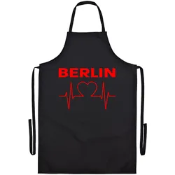 multifanshop Grillschürze - Berlin rot - Herzschlag - Druck rot - Schürze