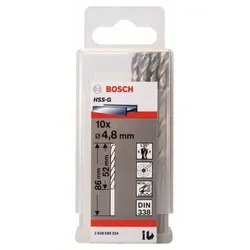 Metallbohrer HSS-G, DIN 338, 4,8 x 52 x 83 mm, 10er-Pack