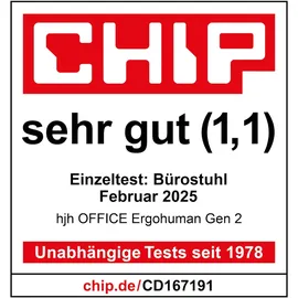 HJH Office ERGOHUMAN GEN2 Netzstoff Schwarz