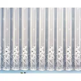 heimtexland Gardine Vorhang Jacquard Store mit Bleiband für schönen Fall weiß schönes Blumenmuster Allover mit Kräuselband/Universalschienenband HxB 160x450 cm für Fensterbreite 140-185 cm Typ43