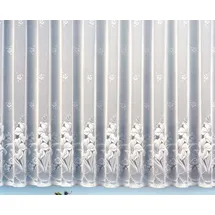 heimtexland Gardine Vorhang Jacquard Store mit Bleiband für schönen Fall weiß schönes Blumenmuster Allover mit Kräuselband/Universalschienenband HxB 160x450 cm für Fensterbreite 140-185 cm Typ43