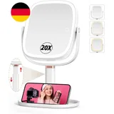 Kosmetikspiegel Mit Beleuchtung, 1X/20X Vergrößerungsspiegel Mit Licht, Wiederau