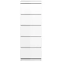 VCM Nada Kommode schmal 5 Schubladen weiss hochglanz.