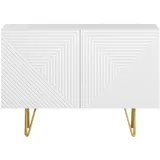miliboo Design-Sideboard weiß und goldfarben mit 2 Türen B107 cm OZEN