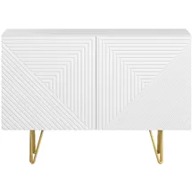 miliboo Design-Sideboard weiß und goldfarben mit 2 Türen B107 cm OZEN