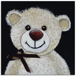 Glasbild ARTLAND "Teddybär", beige (farbe bild(er): naturfarben), B:20cm H:20cm, Bilder, in verschiedenen Größen