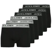 JACK & JONES Trunk »JACCRISP im 6er Pack mit Logobund und Stretchkomfort« Packung, 6 Stk. unifarben mit Farbeinsatz, modisch, eng anliegend, Baumwollmischung, Gr. XXL - 6 Stk., 6x black/wh, , 40820061-XXL 6 Stk.