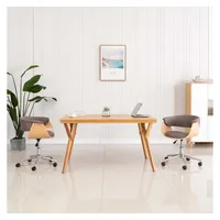 VidaXL Esszimmerstuhl Drehbar Taupe Bugholz und Stoff