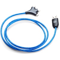 WE Volkswagen 5H0087703F Ladekabel beleuchtet LED Kabel Handykabel, USB-A auf USB-C/Micro-USB/Lightning