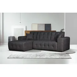 Ecksofa HOME AFFAIRE "Nosia L-Form", schwarz, B:234cm H:85cm T:163cm, 100% Polyester, Sofas, incl. 2 Zierkissen, mit feiner Steppung