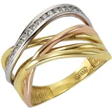 Fascination by Ellen K. Ring 333 Gold 3-farbig Zirkonia weiß