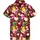 King Kameha Funky Hawaiihemd Kids Kinder Jungs, Kurzarm, Print Pineapple Flowers, Rot, 10 - 10 Jahre