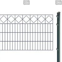 Arvotec Doppelstabmattenzaun »EXCLUSIVE 80 zum Einbetonieren "Karo" mit Zierleiste«, Zaunhöhe 80 cm, Zaunlänge 2 - 60 m 36561740-0 anthrazit H/L: 80 cm x 46 m