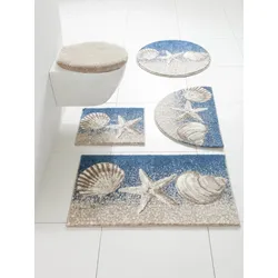 Badematte GRUND Gr. 7, beige (sand, blau), rechteckig ( Ø 75cm),, Badematten