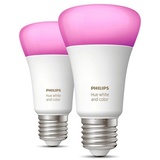 Philips Hue White and Color ambiance E27 Glühbirne LED Doppelpack Smarte Lampe