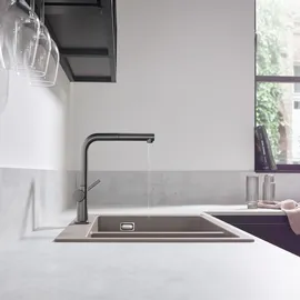 Hansgrohe Talis M54 270 1jet Ausziehauslauf brushed black chrome 72809340