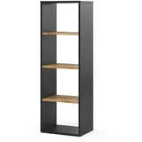 Vichy Vichy, Regal, Bücherregal Tomy, Anthrazit/Goldkraft Eiche, 40 x 120 cm,4 Fächer