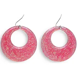 Disco Fever Glitzer Ohrringe Pink - OS
