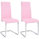 INOSIGN Freischwinger »Adora«, (Set), 4 St., Kunstleder, (2 oder 4 Stück) Bezug in Kunstleder, verchromtes Metallgestell, pink