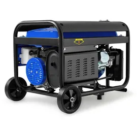 Eberth 2200 Watt Notstromaggregat Stromerzeuger Stromaggregat mit Fahrwerk, 5,5 PS Benzinmotor, 4-Takt, 1-Phase, 2x 230V, 1x 12V, automatischer Voltregler AVR, Ölmangelsicherung, Tankanzeige