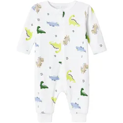 NAME IT NBMNIGHTSUIT ZIP WILD LIME DINO NOO Weiss