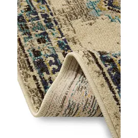 benuta Nest Vintage Teppich Casa - Beige/Türkis 160x230 cm - Teppich für Wohnzimmer, Schlafzimmer und Flur - Pflegeleicht - Fußbodenheizung Geeignet